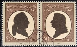 ND2681-2p / NDK 1982 Johann Wolfgang Goethe blokk bélyegpárja pecsételt