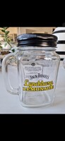 Jack Daniel's Lynchburg Lemonade márkájú, hibátlan, fogantyús üvegpohár (úgynevezett „mason jar”)