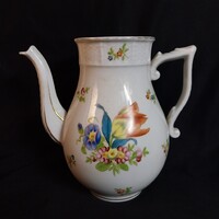 Antik Herendi tulipános porcelán kávékanna – 1930/40-es évek, 612-es forma (fedél nélkül, javított)