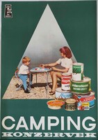 Eredeti 1970-es Globus, Camping konzerv reklámplakát