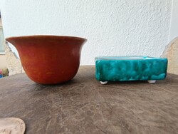 Béla Mihály ceramic two-piece Ikebana pots