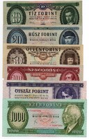 Forint bankjegy sorozat 10 - 1000 forint (6 db bankjegy)