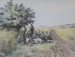 (NF) Gizella Barabás (1893-1985): Resting farmers