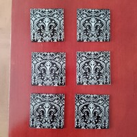 Különleges üveg pohár alátét szett , készlet , 6 részes