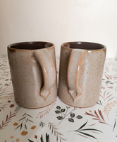 Original French vintage Grès du Marais stoneware mug pair (1970s)
