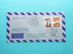 (C9) - 1969. Légiposta boríték - Budapest-Szeged-Budapest helikopter postajárat