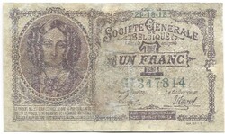 1 frank 1918.10.20. Belgium restaurált