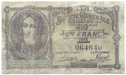 1 frank 1915.03.01. Belgium restaurált