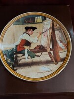 Művészi jelenetes porcelán dísztányér! Limitált kiadású!