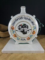 Ritka Magyar Dombrádi Gyula alezredes (ejtőernyős) Hollóházi kerámia kulacs