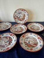 Set of 6 Sarreguemines Japonist Fajans Dessert Plates