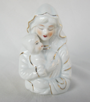 Madonna Szűzanya gyermekével porcelán szobor
