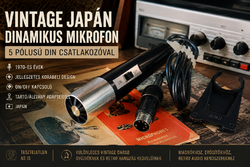 Vintage Japanese Dynamic Microphone with 5-Pole DIN Connector – 1970s