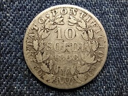 Papal State IX. Pius .835 Silver 10 Solidi 1868 R