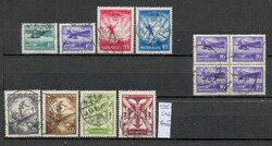 M95 - 1933. Repülő II. (Légiposta) hiányos sor (8/9) + 16f négyestömb - Pecsételt