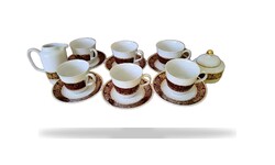 Elegáns MZ Csehszlovák porcelán kávés készlet (6 személyes)