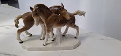 Német porcelán nagyméretű kutya szobor