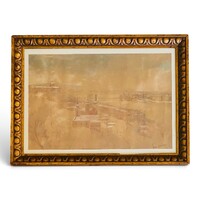 Túri Jobbágy Miklós(1893-1959)Budapesti látkép Dunával akvarell festmény
