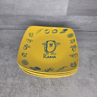 Retro Rama feliratos reggelizőtányér készlet