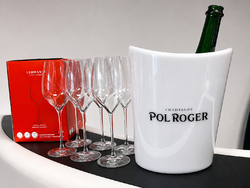 CHAMPAGNE CLUB - Pol Roger pezsgő készlet – Jégveder + 6 Lehmann 30 cl pezsgő pohár