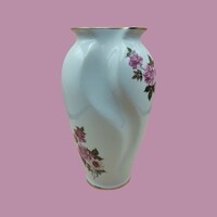 Aquincum porcelán váza – rózsamintás, jelzett
