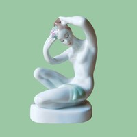 Aquincum porcelán női akt figura – Garbera Klára, jelzett