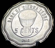 Sierra Leone 5 cent, 2022 Israel Olorunfeh Cole C02B3V