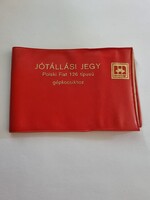 JÓTÁLLÁSI JEGY Polski Fiat 126 típusú gépkocsikhoz 1981. évi - Merkur