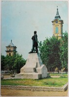 Képeslap, Békéscsaba, Kossuth szobor (P9)