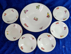 ​Retro Alföldi Porcelán Salátás / Kompótos Készlet – Zöldség 1970 Mintás