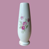 Aquincum porcelán kúpváza – virágmintás, jelzett