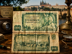 Csehszlovákia 100 korona 1961 – P69 sorozat – Pick P91 vintage bankjegy