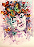 Sweet dreams - watercolor painting -Édes álmok  -akvarell festmény