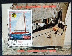 KPB203 /  Yemen királyság 1971 Olimpia  - vitorlázás blokk pecsételt