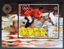 KPB132 /  Yemen királyság1971 Olimpia blokk pecsételt vágott