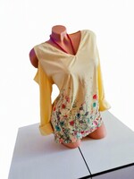 Divatos, Csinos, Sárga Hosszú Ujjú Felső. (Méret: (2-3 XL)! Kód: FEL 136