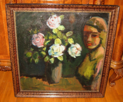 GARANTÁLTAN EREDETI CSODÁS BENEDEK JENŐ / 1906-1987 / : ART DECO CSENDÉLET