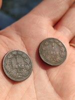 1 Krajcár 1858 2db, "E" és "B"