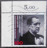 NP1574s / Németország 1991 Julius Leber bélyeg pecsételt ívsarki összegzőszámos
