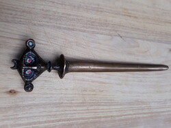 Hollóházi Lajos bronze devil head leaf opener