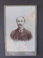 Antik CDV fotó  – bajuszos férfi portréja, Goszleth, Budapest, 1890 körül  260829