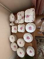Antique Hüttl Tivadar (Aquincum) porcelain dinner and serving set (approx. 50+ pieces)