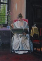 Hímző leány (tanulmány)