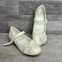 Nelli Blu White Embellished Girls' Dress Shoes/Sandals 33