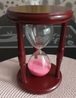 Retro stílusú dekorációs fa homokóra teázáshoz / dísznek(16 cm, 3 perces)