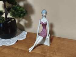 1 HUF Very Rare Zsolnay János Török Figurine Sitting on Bench 1960. Perfect