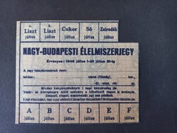 Nagy-Budapesti élelmiszerjegy – liszt, cukor, só, zsiradék – 1946. július   260829