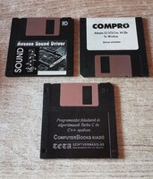 Ritka retro PC szoftver csomag: ComputerBooks programozói lemez + gyári driverek (3 db 3,5" floppy)