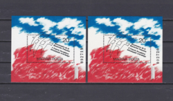 A Francia Forradalom 200. évfordulójára - sorszámkövető 2 db bélyeg blokk 1989