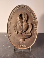 Olcsai Kiss Zoltán bronz plakett.Magyar Vöröskereszt
